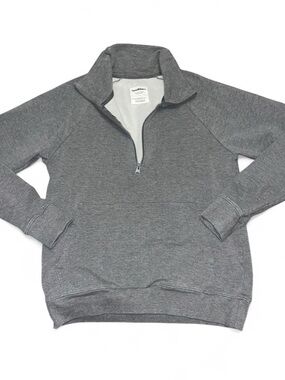 Brooklinen Women’s Gray Quarter-Zip Pullover Sweatshirt
